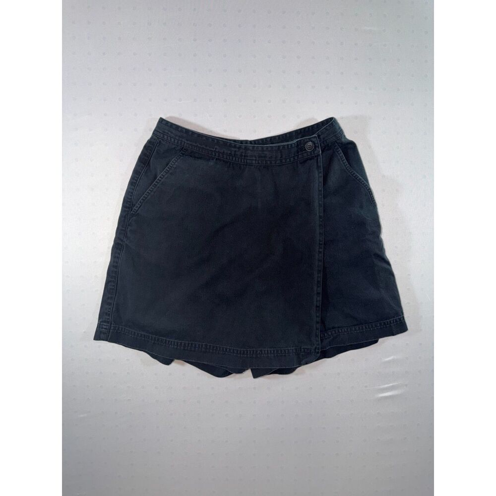 Vintage 90s Petite Sophisticate Black Wrap-Front Skort | Size 4